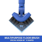 COBETE Floor Scrubber Grout Brush with 16.92IN Large Floor Rubber Squeegee, V-Shaped Scrub Brush and Foam Squeegee Collaborate Cleaning For Tiles, Marble, Glass in Bathrooms, Kitchen,Garages, Pet Hair - Image 2