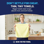 MW PRO Microfiber Cleaning Cloths Yellow (12 Pack, 12x12) - Commercial Janitorial Towels & Lint Free Rags - Heavy Duty for Auto Detailing, Glass Windows, Housekeeping & Screens - Washable 300+ Times - Image 3