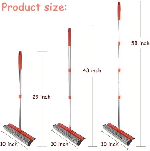 Window Squeegee for Window Cleaning, Squeegee Window Cleaner Tool 2 in 1 Car Window Cleaning Tool with Extension Pole 58‘’ Telescopic Window Washing Equipment, Shower Squeegee for Shower Glass Door - Image 2