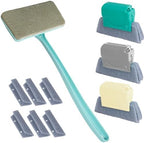 Window Screen Cleaner & Track Cleaning Kit – Mesh Screen Cleaning Brush + 3 Groove Brushes & 6 Replacement Cleaning Cloths – 14.8″ Detachable Long-Reach Handle, Wet & Dry Dual-Use by Ywmoml