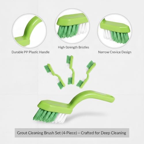 Grout Cleaning Brush Set, 4-Piece Tile Scrubbing Tool Kit for Narrow Gaps and Corners, Durable PP Plastic Crevice Cleaner for Bathroom Shower and Kitchen Backsplash (Set of 4) - Image 6