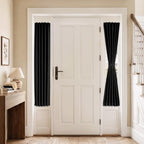 Vatge Self-Adhesive Sidelight Curtains for Glass Doors - No Drill Removable Window Coverings, Light Filtering Panel, 1 Panel, W12 x L60, Black by Vatge