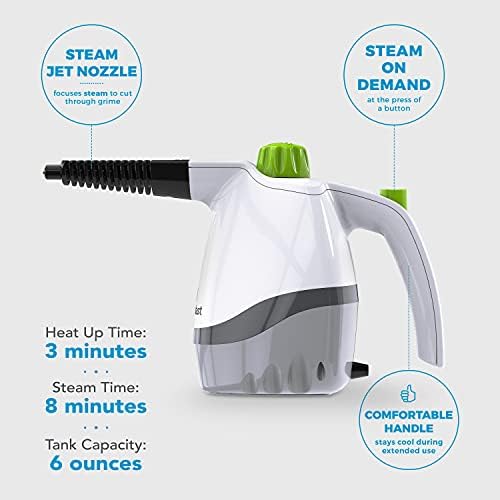 Steamfast SF-210 Handheld Steam Cleaner, 6 Accessories Included, 12-Foot Power Cord, Chemical-Free Steam, Heats Up in 3 Minutes, 6-Ounce Water Tank, Powerful Steam Removes Dirt, Grime, Grease and More - Image 4