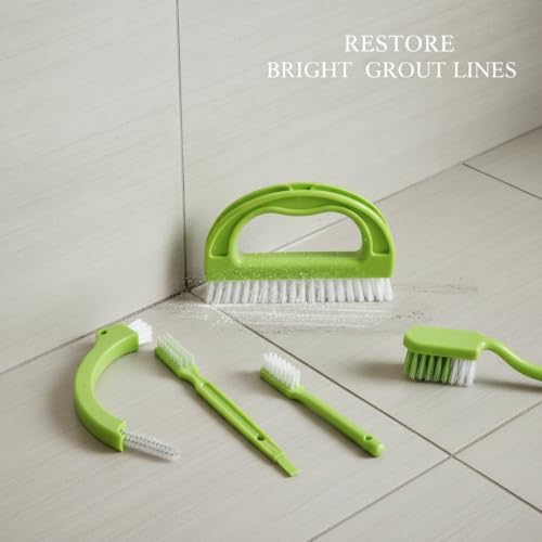 Grout Cleaning Brush Set, 4-Piece Tile Scrubbing Tool Kit for Narrow Gaps and Corners, Durable PP Plastic Crevice Cleaner for Bathroom Shower and Kitchen Backsplash (Set of 4) - Image 3