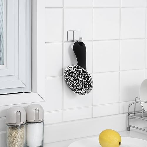 Cast Iron Scrubber,Stainless Chainmail Scrubber with Handle,Black - Image 6
