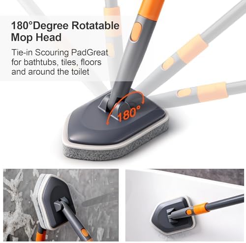 CLEANHOME Tile Tub Scrubber Brush for Cleaning Toilet Wall,Bathtub,Sink - Image 6