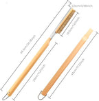 26'' Pizza Brush with Stainless Steel Stone Scraper - Brass Bristles - Wood Handle - Hanging Ring - Outdoor Pizza Oven Accessory - Compatible with Ooni, Gozney, Blackstone, Solo Stove Ovens - Image 7