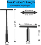 Extendable Shower Squeegee for Glass Doors, Shower Cubicle Squeegee Shower Wiper Window Cleaner Squeegee Shower Silicone, Squeegee Shower with 23.5-97 cm Telescopic Rod - Image 2