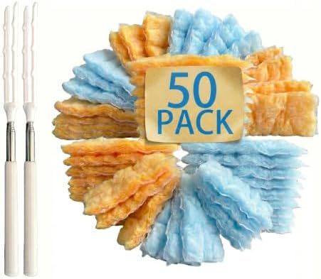 50 Count Duster Refills with 1 Handle | Disposable Multi Surface 360° Duster Cleaner Kit for Ceiling Fans, Blinds & Furniture by Unknown