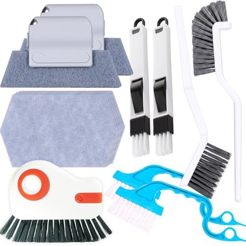 13PCS Window Sill Cleaner Tools - Deep Clean Crevice Cleaning Brush for Window/Door Tracks, Sill, Tile Lines, Kitchen Gunk, Bathroom Counters by Yodamiack