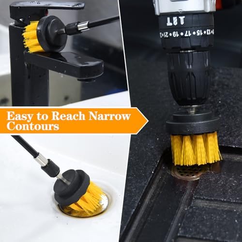 5pcs Drill Brush Attachment Set, for Tile Grout, Floor, Bathroom, Kitchen - Image 5