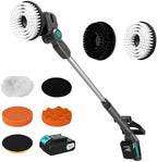 20V Cordless Spin Scrubber with Replaceable Battery, Electric Cleaning Brush with Long Handle & 8 Brush Heads for Outdoor, Bathroom, Tile, Grout, Shower, Bathtub by Unknown