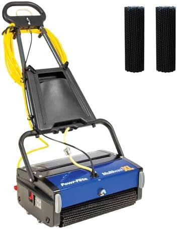 Powr-Flite Multiwash 18 inch Electric Floor Scrubber Machine with Brushes, Commercial Floor Scrubber for Carpet, Tile, VCT, Laminate, Grout, Sports Floor, Concrete and more, PFMW18 by Powr-Flite