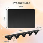 Silicone Stove Gap Covers with Stainless Steel, Oven Gap Filler Seals Gaps Between Stovetop and Counter, Stove Gap Guards Range Trim Kit, Easy to Clean Stove Gap Guard (Black 2 Pack,25"with mat) - Image 2