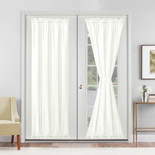 Hiasan French Door Curtains Privacy, Ivory, 24W x 72L, 1 Panel by Hiasan