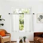 Off White Semi Sheer Linen RV Campers Curtains 45 Inch Long 2 Panels by DUKIYO