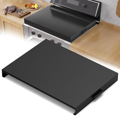 BJADE'S Stove Cover Board - 15"x22"x3" Gas/Electric Range Top Cover with Anti-Slip Feet, Kitchen Organizer & Noodle Board, Black Cooktop Protector for Counter Space Expansion by BJADES