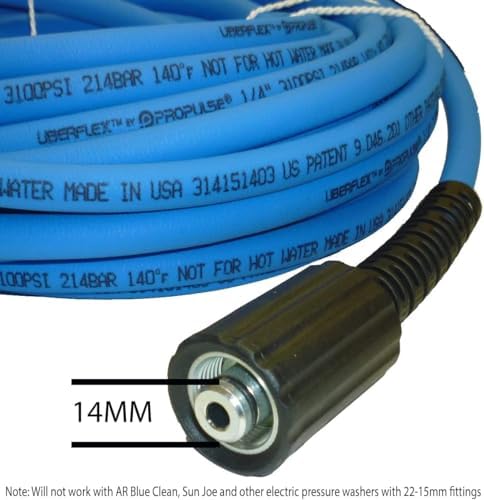 UBERFLEX™ Kink Resistant Pressure Washer Hose 1/4", 3,100 PSI with (2) 22MM - Made in USA - (50 Feet) - Image 2