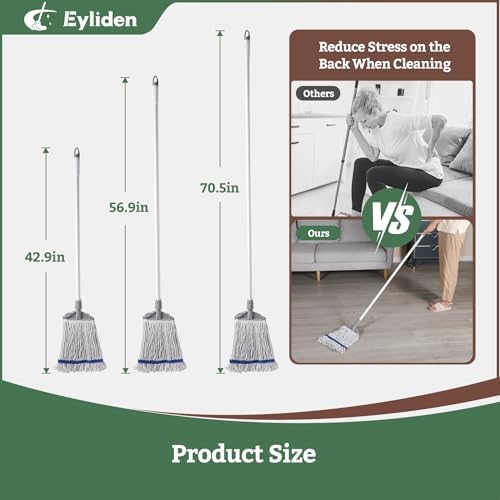 Eyliden Commercial Wet Mop with 2 Cotton Heads - Image 6