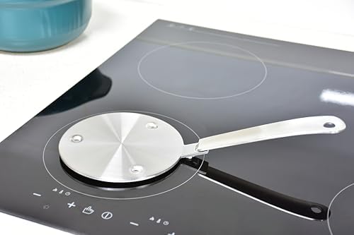 5.5 inch Heat Diffuser Stainless Steel Induction Adapter with Concave Spots for Electric Gas Stove Glass Induction Cooktop, Heats Up Faster,Detachable Handle - Image 6