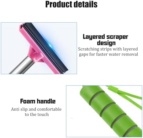 Bittwee 2PCS Car Side Mirror Squeegee, Retractable Auto Rearview Mirror Wiper, All-Purpose Window Squeegee for Cleaning Shower Glass Door, Vehicle Accessories Universal Fit（Green/Pink） - Image 3