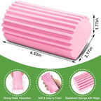 Jeymei Damp Clean Duster Sponge,4Pcs Pink Dust Sponge for Cleaning - Image 2
