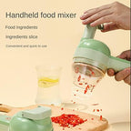 4 in 1 Handheld Electric Food Cutter Set, Kitchen Gods Wireless Food Processor for Fruits, Vegetables and Meat Green - Image 2