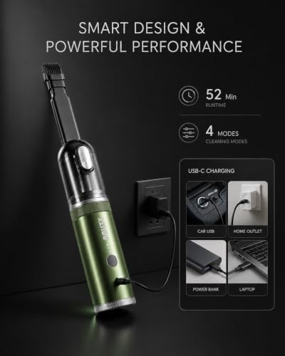 Handheld Vacuum，4-in-1 Cordless Car Vacuum Cleaner&Air Blower,Green - Image 6