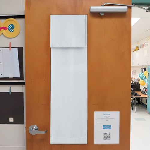NICETOWN Greyish White Lockdown Shade for Classroom Door Window Cover - Image 7