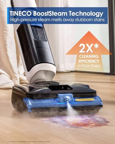 Tineco Corded 3-in-1 Wet Dry Vacuum Mop with Steam Function, Floor ONE S6 Stretch Steam BoostSteam, 320℉ High-Temp Steam Cleaning, 180° Lay-Flat, Anti-Tangle Design, One-Touch Self-Cleaning - Image 2