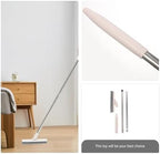 Long Handle Tile Grout Crevice Brush with Stiff Bristles, Rotatable Floor and Shower Scrub Brush for Home Bathroom and Kitchen Cleaning, Beige Hard Bristle Scrubbing Tool for Walls - Image 2