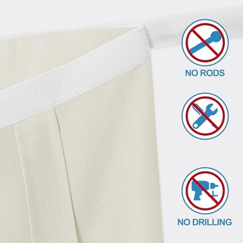 RYB HOME Faux Linen Side French Door Curtain - Privacy Light Filtering Window Curtains for Patio Front Door Sidelight Drapes Tie up Shade, 1 Piece, 12W x 72L Inches, Linen - Image 3