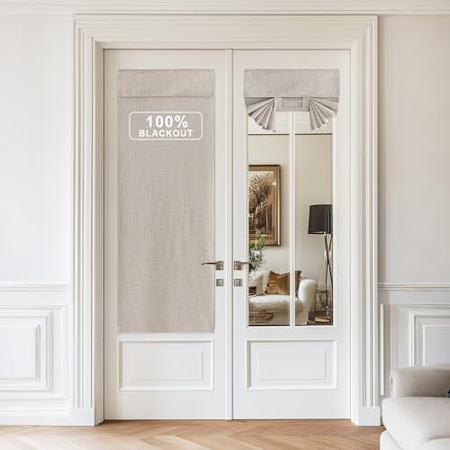 NICETOWN 100% Blackout French Front Door Curtain for Kitchen by NICETOWN