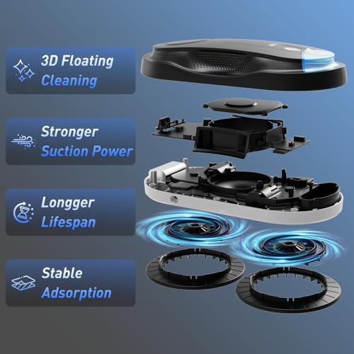 KKI Window Cleaning Robot with Dual Spray for High-Rise Windows,Black - Image 2