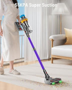 Cordless Vacuum Cleaner, 650W 55KPA 75Min Powerful Vacuum Cleaners for Home, Self-Standing Stick Vacuum Cordless Rechargeable/ Anti-Tangle/OLED Screen/1.8L Cup for Home Pet Hair/Carpet/Hardwood Floor - Image 3