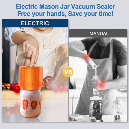 LOVE MOMENT Electric Mason Jar Vacuum Sealer Kit - Orange - Image 2