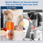 LOVE MOMENT Electric Mason Jar Vacuum Sealer Kit - Orange - Image 2