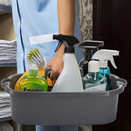 TOPZEA 2 Pack Cleaning Supplies Caddy, Large Plastic Cleaning Supply Organizer Bin with Handle, Cleaning Bucket Housekeeping Shower Tote Caddy Under Sink Tool Storage Basket for Dorm, Garden, Bathroom - Image 5