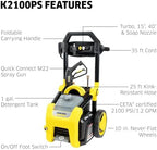Kärcher Pressure Washer K2100PS, CETA Certified, 3 Spray Nozzles, Detergent Tank, for Cars, Driveways, Siding, Patios, 1.2 GPM - Image 2