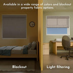 Persilux Light Filtering Roller Shades for Window Blinds,Cordless,Linen Fabric,Thermal Insulated Fabric UV Protection Shades for Home,Office,Bedroom,Door,Light Filtering-Light Brown,24" W X 72" H - Image 5