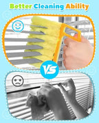 11 Pcs Blind Cleaner Duster Tool Kit – Mini & Window Blinds Cleaner Brush Set, Air Vent & Track Cleaning Tools, Window Groove & Sill Scrubber for Home, Car, AC, Sliding Doors - Yellow - Image 2