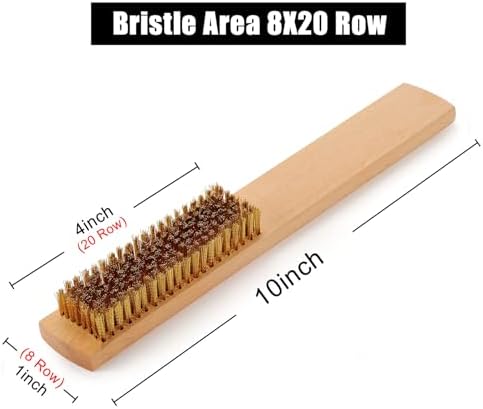 MAXMAN Brass Brush 3Pcs, 8 Rows 20 Bristles, 10"Soft Brass for Rust Cleaner - Image 2