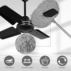 Eunice Ceiling Fan Cleaner Duster with Extension Pole,Grey 4.2FT - Image 2