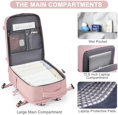 Large Travel Backpack for Women Airline Approved Carry on Backpack for Airplanes Mochila De Viaje Personal Item Travel Bag Spirit Airlines Personal Item Bag 18x14x8 Backpack for Traveling on Airplane - Image 5