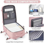 Large Travel Backpack for Women Airline Approved Carry on Backpack for Airplanes Mochila De Viaje Personal Item Travel Bag Spirit Airlines Personal Item Bag 18x14x8 Backpack for Traveling on Airplane - Image 5