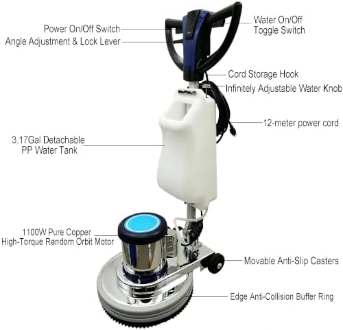 18" Heavy Duty Commercial Floor Buffer Polisher 175RPM 110V 1100W - Image 3