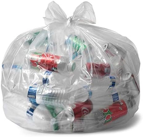 Aluf Plastics 55-60 Gallon 1.5 MIL Clear Garbage Bags - 38" x 58" - Pack of 50 - For Contractor, Industrial, Healthcare, & Municipal by AlufPlastics
