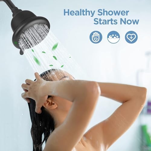 MakeFit Filtered Shower Head with Upgraded Activated Carbon Filter - High Pressure Shower Head with Hard Water Softener - 7 Settings Bathroom Rain Showerhead to Remove Chlorine and Heavy Metals - Image 7