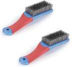 2 Pack Stainless Steel Wire Scrub Brushes - Heavy Duty Metal Cleaning Brushes with Comfort Rubber Grip, 16x3.5cm for Stubborn Stains, Welding Slag & Debris by Unknown