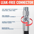 YAMATIC Pressure Washer Whip Hose 8 FT For Hose Reel, 3/8" Swivel Connector - Image 3